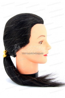 Dewal M-4151L-401 Голова учебная 45-50 см, Брюнетка натуральные волосы
